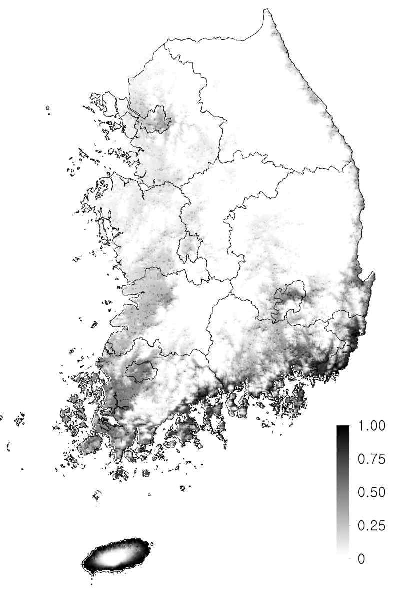 기후변화시나리오에의한외래식물실망초 (Conyza bonariensis) 의서식지분포예측 247 인 paraquat 저항성망초가보고되어있어, 농경지관리에많은어려움을겪고있다 (Kim and Hwang, 2000).