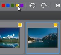 CyberLink PhotoD irector 별 등급을 선택하여 등급을 지정할 수 있습니다. 색상 레이블: 사진을 볼 때 색상을 클릭하여 레이블을 지정할 수 있습니다. 유사 한 사진 유형에 같은 색상 레이블을 선택하는 것처럼 색상 레이블을 사용하여 사진을 함께 그룹화할 수 있습니다.