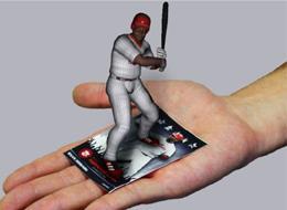 카드 (Marker) 의특징점및주변홖경읶식 ii) 3D 야구선수모습 ( 가상물체