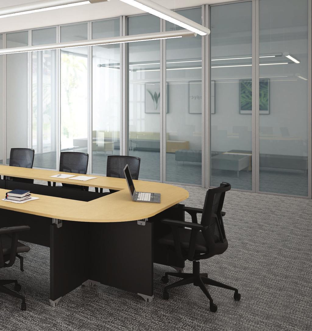회의실 규모와 목적에 따라 다양한 레이아웃이 가능하게 모듈화 된