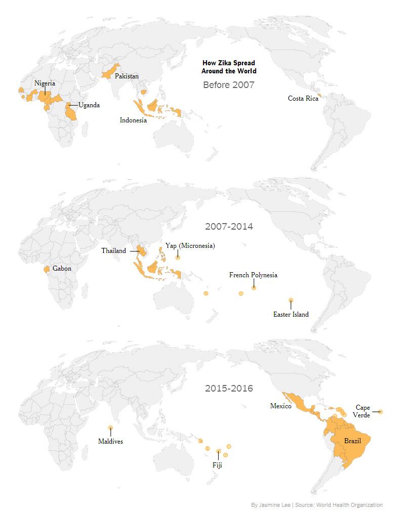108 2016 년소셜빅데이터기반보건복지이슈동향분석 그림 4-6 지카바이러스확산현황 자료 : New York Times, Short answers to Hard Questions About Zika Virus.