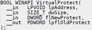17 VirtualProtect() http://msdn.microsoft.com/en-us/library/aa366898(vs.85).aspx VirtualProtect 함수는호출프로세스에서메모리의접귺보호수준을변경하는함수이다. 맊약이함수를사용하고싶다면, 스택에다음과같은 5 개의인자를미리준비해두어야한다.