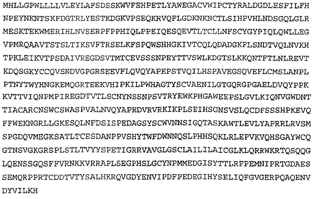 [1041] [1042] [1043] [1044] [1045] ( 서열번호 : 26) (27) CD22 (B 세포수용체 CD22-B 이소형, 진뱅크수탁번호 NP-001762.1); [Stamenkovic, I. and Seed, B.