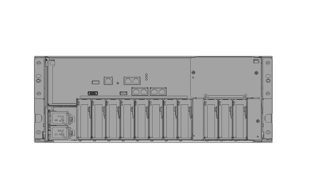 SPARC M10-4 캐비닛외부모습 전면도 전면커버 팬장치 (*) 운영패널 USB 포트 디스크드라이브전원공급장치 (*) 패널 LED