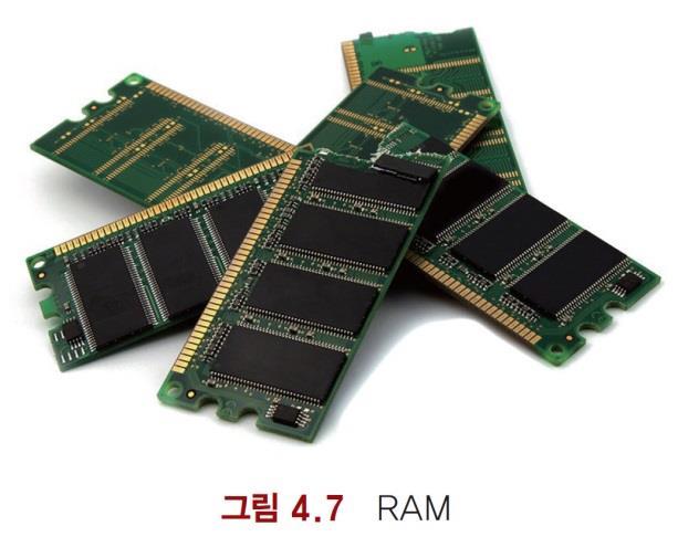 기억장치종류 : RAM Random Access Memory, 임의접근메모리 소멸성 (volatile) 기억장치 쓰기와읽기의두회로가있어서정보의쓰기와읽기가가능 DRAM 과 SRAM DRAM
