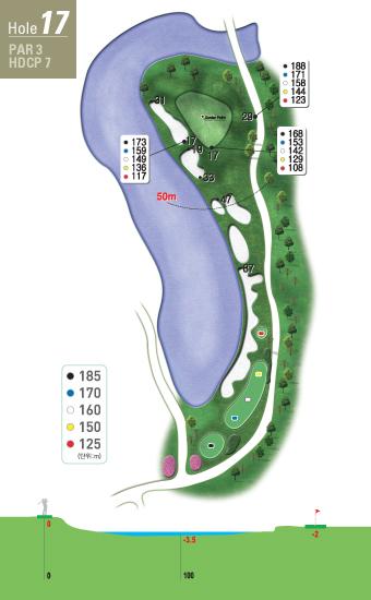 L A K E [ 바다 ] 레이크코스 Hole 17 17 홀아마추어평균타수 : 4 그린분석