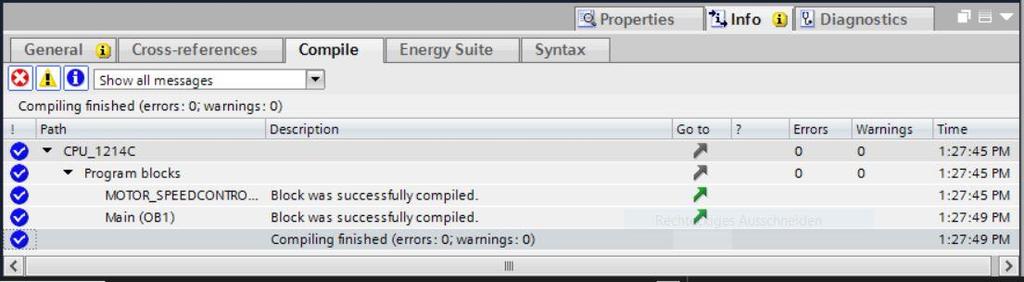 (fi fi Program blocks fi ) 을 fi Info 아래의 Compile