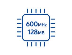 600 MHz CPU 와 128 MB 메모리로대기시간이짧고데이터처리속도가향상되어효율적입니다.