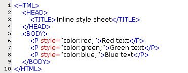 스타일시트 (StyeSheet) 사용법 스타일사용법 4 가지 Inline Style(Tag속에직접지정