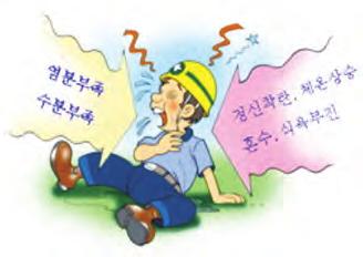 www.kosha.or.kr 27 열피로 ( 熱疲勞, Heat Exhaustion) 원인 증상 고온환경에오랫동안노출된결과이며, 중노동에종사하는자, 특히미숙련공에게많이발생함 기온과습도가갑자기높아질때발생함 경증인경우에는고온환경에서일할때머리가아프다거나한두차례어지럽다는것을느낌.