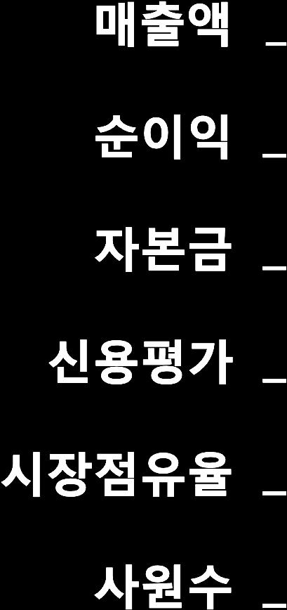 경영현황 1조 2,093억원 (2010) 941억원 (2010) 2,000 억원 ( 현재 )