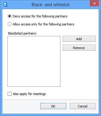 13 옵션 이컴퓨터로의연결규칙 Windows 로그 온 이드롭다운목록에서 TeamViewer 사용자가 TeamViewer 비밀번호대신 Windows 로그인정보로컴퓨터에연결하도록허용할지선택할수있습니다. 허용되지않음 : 기본설정입니다. 임의또는개인비밀번호를사용한인증만가능합니다.