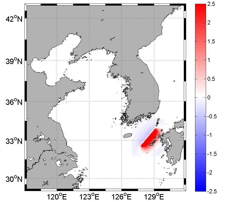 지진해일의예상파고가다소낮아지는경향을보였다. 깊이에따른단층운동량변화를고려한경우에도전반적으로예상파고가낮아지는경향을나타내었다. 이프로그램을이용하여기존의 DB를개선함으로써지진해일예측정확도를향상시키는데기여할것으로판단된다. 그림 4.