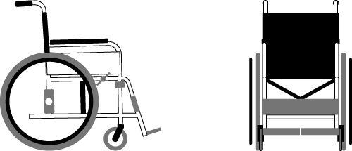 액셀판 (Axle plate) 액셀 (Axle) < 그림 2> 휠체어의구성요소별명칭 9) 4. 휠체어의기능조건 - 제품분석 4.1. 몸체 (Mainframe) 사용자의몸을지지하기위한몸체는좌면, 등받이, 발보 호대, 팔걸이등이구성의기본이다. 그외에접기위한하 부구조로서의 X- 형지주와추진바퀴착탈을위한액셀 판등의주요부품들과각요소들을연결하기위한프레임 으로구성된다.