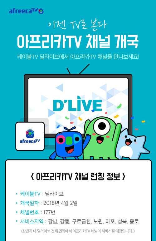 케이블 TV 진출, MCN 파트너쉽강화로활동반경확대 올해에는케이블 TV 진출및 MCN 파트너쉽강화가진행된다. 케이블 TV 딜라이브에는이번달부터아프리카 TV 채널이신설되었다. 온라인, 모바일에이어유료방송까지플랫폼다각화가진행되며이용자와의접점이더욱확대될전망이다. 주력콘텐츠인 e 스포츠콘텐츠를비롯해교육, 음악방송등자체제작프로그램이송출된다.