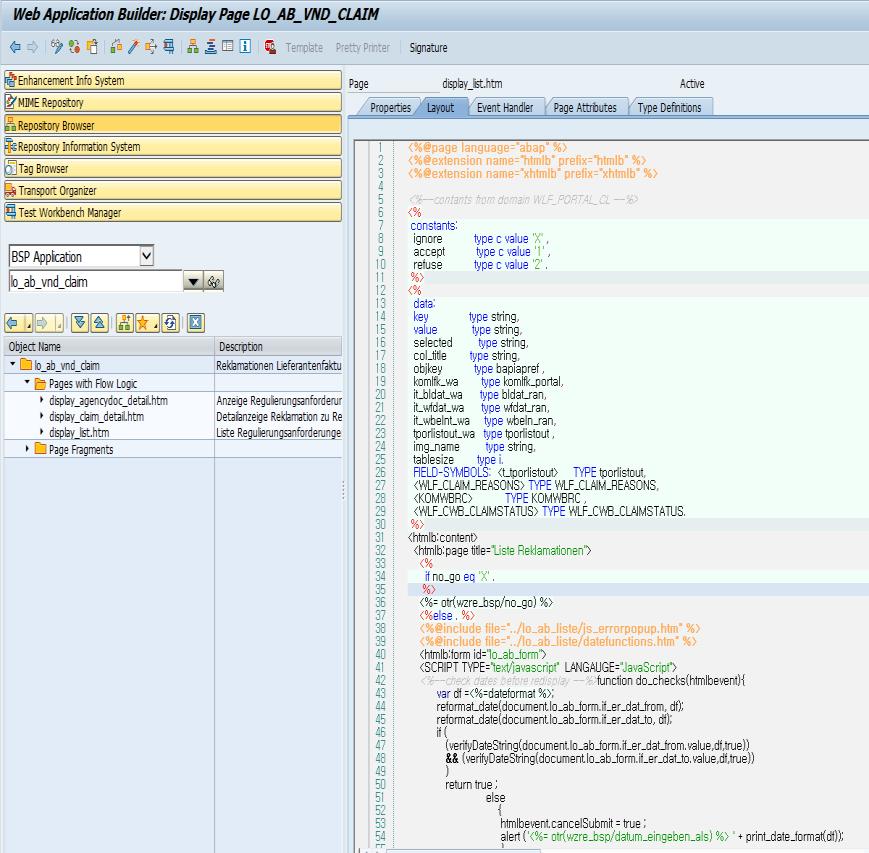 부문에서 SAP ABAP Stack 에서가아니라 Web