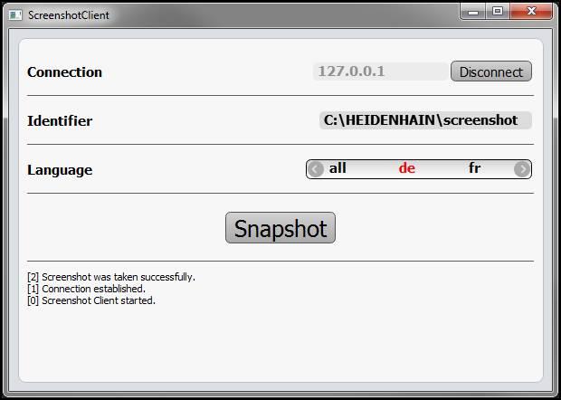 7 시운전 OEM 영역 7.4.7 스크린샷을 위해 장치 구성 ScreenshotClient ScreenshotClient PC 소프트웨어가 있는 경우, 컴퓨터를 사용하여 장치의 활성 화 면의 스크린샷을 생성할 수 있습니다.