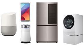 구글어시스턴트와연동되는제품군은냉장고, 오븐, 세탁기, 건조기, 에어컨, 공기청정기, 로봇청소기등 7 개분야에해당되며, 2017년
