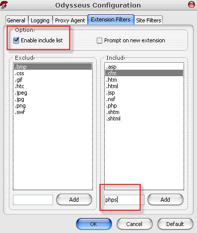 다음으로설정할부분은 Site Filters 인데, 이부분에별도로추가할필요는없을것이다. 필터링없 이전체사이트를점검하는것이중요하기때문이다. 3-2. Odysseus를이용한웹해킹의예 Odysseus의사용법은앞에서 Paros를이용해풀었던 hackthissite의 Realistic Missions 레벨 1 문제풀이를통해설명하고자한다.