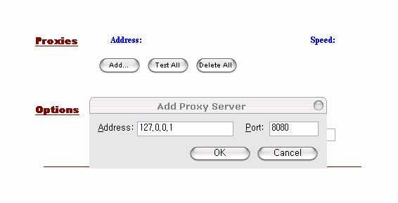 Local proxy 섹션의 Port 를