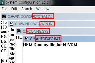 컴퓨터활용능력1급필기 (2015년대비 ) [ 컴퓨터일반 7 강 -Windows 7( 레지스트리, 명령어 )] 시작 검색상자 sysedit ( 시스템구성편집기 ) : 시스템파일 (autoexec.bat config.sys win.ini system.