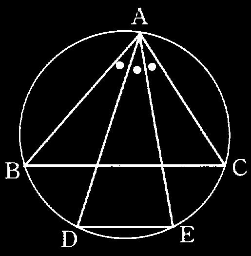 수리이과 5 강 01 원 O 위의한점 A 에서 BAC 가되도록두현 AB AC 를긋고 BAC 의삼등분선이원 O 와만나는점을 D E 라고하자. 이때, lim BC DE 의값은?