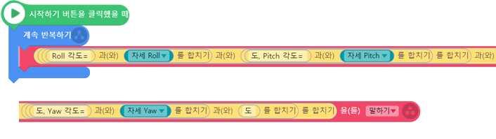 드론이수평을유지할 자이로센서 Roll/Pitch/Yaw 동작시각속도를수있도록해줍니다. 측정합니다.