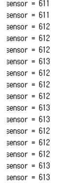 println(sensorValue); 프로그램을업로드하여시리얼모니터에출력한결과는다음과같이나타났다. 마른화분 물을준화분 도전과제 * 화분의습도상태를색이다른 3 개의 LED 를써서출력해보자.