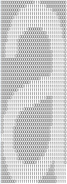 0 과 1 만을가지고도시각적으로 쉽게어떤문자인지를알수있다.