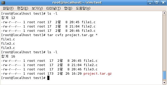 48 네트워크프로그래밍및실습 tar 로만들어진파일은압축한상태가아니므로파일크기가상당히클수있다. 효율적인압축과백 업을위해보다작은크기의파일을만들어야하는데, 이경우 z 옵션을사용하면된다.
