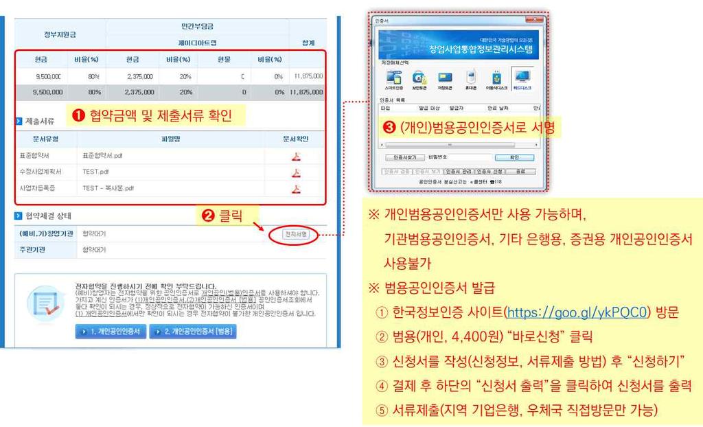 이후협약을체결하고자하는 ➋ 과제명을클릭한다.