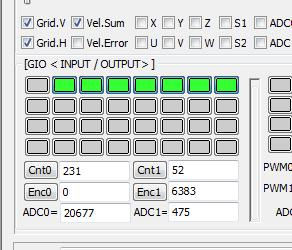 4.2.2. SELECTOR 스위치와 ADC 입력의연결 5V Rs 모션보드 AD0 연결 A VCC Z AD3 Y R4 R3 R2 R1 AD2 AD1 X AD0 0V OFF 공통출력 (CM) Rs, R1, R2, R3, R4는각축선택스위칭마다 0~5V사이의전압이골고루분포될수있도록값을정합니다.