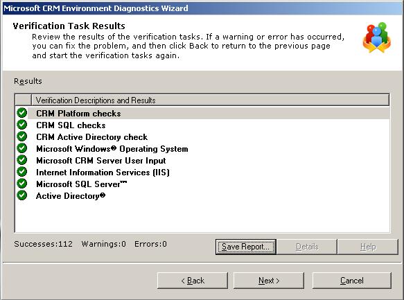 Environment Diagnostics Wizard Environment Diagnostics Wizard (EDW): Microsoft CRM Environment Diagnostics Wizard provides system administrators with a central point of administration and diagnosis