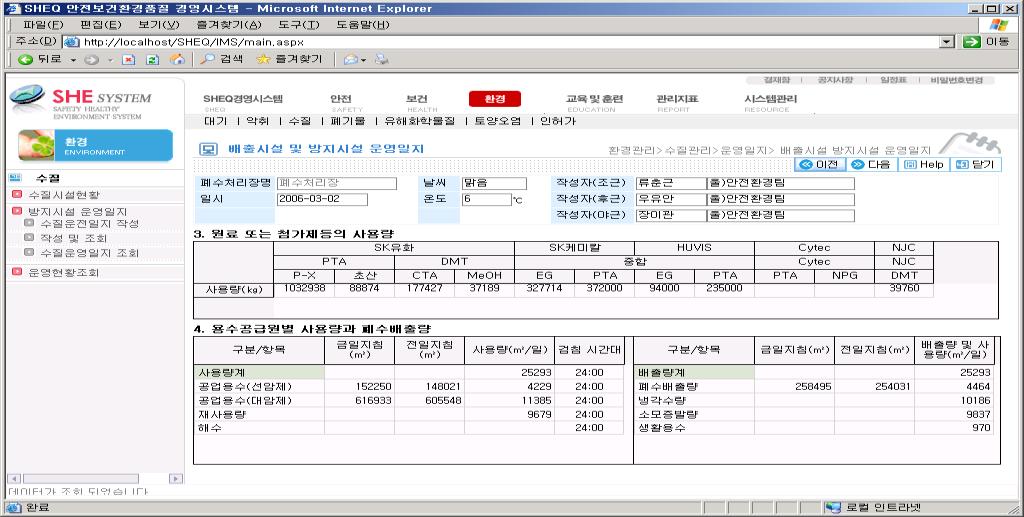 (HMI/RTDB/TMS) 법적기준및자체기준에대핚측정현황조회오폐수처리시설운영비용관리오폐수처리관렦실적및비용현황 - 오폐수처리현황및원단위현황 - 처리톤당비용현황 - 시설 /