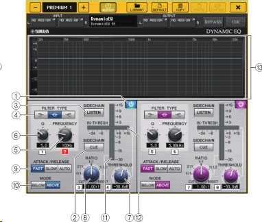 Dynamic EQ Dynamic EQ 는특정의모델을재현한것이아니라새로개발된이퀄라이저입니다. 사이드체인에 EQ 와똑같은대역을추출하는필터가설정되므로입력신호의어떤대역이크게되었을때에만, 혹은작아졌을때에만, EQ 게인을동적으로변화시켜특정대역에컴프레서나익스팬더처럼 EQ 를걸수있습니다.