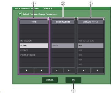 싱글모드 (SINGLE 버튼이켜져있을때 ) MIDI SETUP 페이지에서설정된송신 (Tx)/ 수신 (Rx) 채널의프로그램체인지만을송수신합니다. Rx 채널의프로그램체인지를수신하면목록내에서해당채널의대응하는프로그램번호에할당된이벤트를실행합니다.