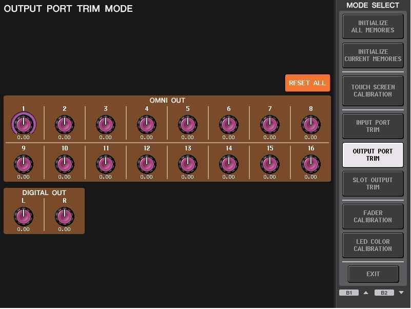 SLOT OUTPUT TRIM( 출력포트의미세조정 ) SLOT OUTPUT TRIM