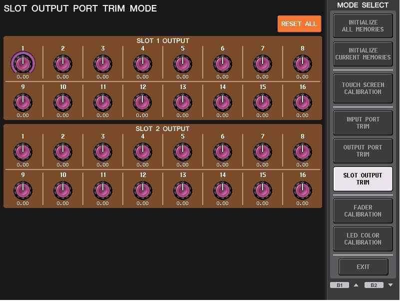 OUTPUT PORT TRIM( 출력포트의미세조정 ) OUTPUT PORT TRIM