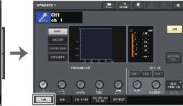 SELECTED CHANNEL VIEW 화면 DYNAMICS1/2 화면 OVERVIEW 화면의 DYNAMICS1/2 필드에서다이나믹스의온 / 오프와게인리덕션의양을확인할수있습니다. 다이나믹스의설정은전용의라이브러리를통해언제든지저장 / 불러오기를할수있습니다. 또여러악기및용도에따라프리셋을사용할수도있습니다.