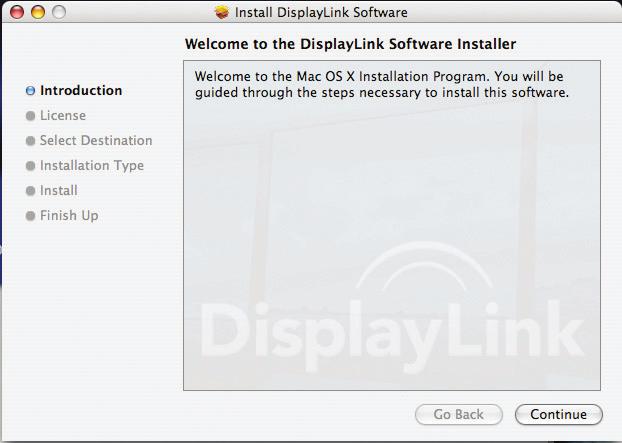 5. Mac 바탕화면에서 CD 아이콘을더블클릭해주십시오. 6. Mac > USB Video > DisplayLink-OSX-1.1.dmg > DisplayLink Software Installer를더블클릭해주십시오. 7. 이어지는화면의지시에따라 USB Video 드라이버의설치를완료한후에컴퓨터를다시시작해주십시오.