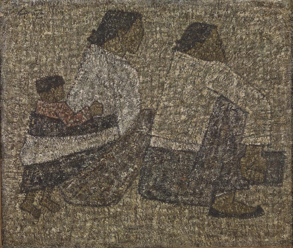 06 앉아있는 여인 행복의 염원 박수근(1914~1965), 1958년, 캔버스에 유채, 45.5 53.0cm 2014년은 화가 박수근 탄생 100 주년입니다. 그가 남긴 대부분의 그림은 6.25전쟁 이후 그린 것들로 위의 앉아있는 여인처럼 전쟁 이후 고달픈 삶을 사는 아낙네들의 모습을 많이 그렸습니다.