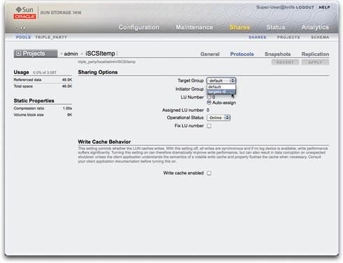 SAN Fibre Channel FC. Shares > Shares > Protocols.