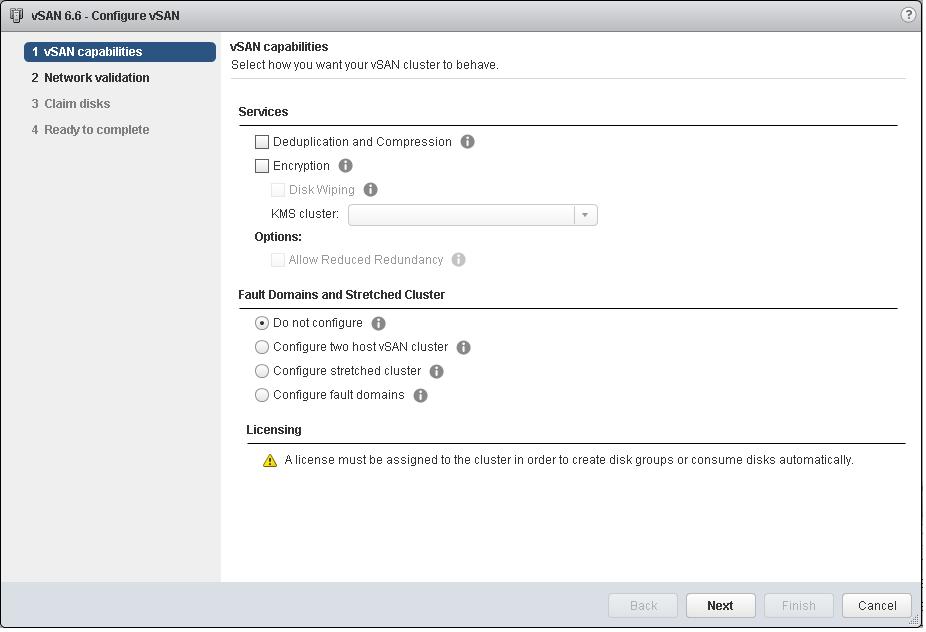 5 장 vsan 클러스터생성 vsan 에대한클러스터구성 [vsan 구성 ] 마법사를사용하여 vsan 클러스터의기본구성을완료할수있습니다. 필수조건 [vsan 구성 ] 마법사를사용하여기본구성을완료하려면먼저클러스터를생성하고클러스터에호스트를추가해야합니다. 1 vsphere Web Client 에서기존클러스터로이동합니다. 2 구성탭을클릭합니다.