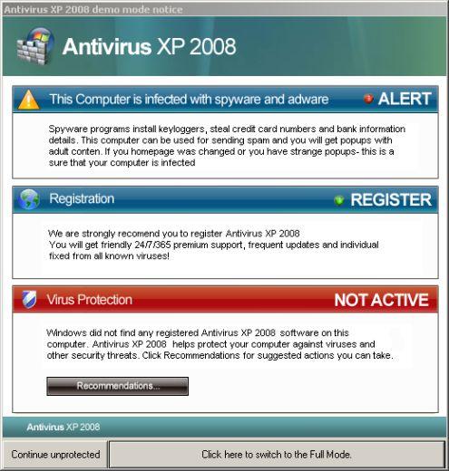 AntivirusXP 2009, VistaAntivirus 2008,