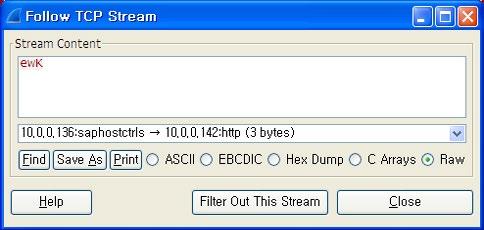 그림 3-15 DDOS_TcpFlood 섹션값의미 - Sendto4TcpFloodThread 전송되는패킷은 DDOS_TcpFlood 섹션의 IsSendPacket 값에따라달라진다. IsSendPacket 값이 1이면 send 함수에의해 [ 그림 3-16] 과같은패킷이전송된다.