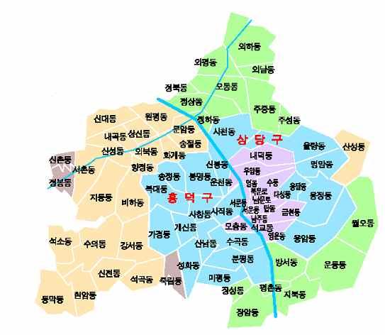 < 표 2-8> 청주시의기온과강수량 구분평균동경북위 기온 12.5 37.8 ('94. 7. 23) -26.4 ('69. 2. 6) 강수량 1,216 mm 1 일최대강우량 293 mm ('95. 8.25) 시간당최대강우량 62.7 mm ('81. 7. 3) ➁ 153.45 km2 (7,431.72 km2 ) 2.1%, (99,924.15 km2 ) 0.