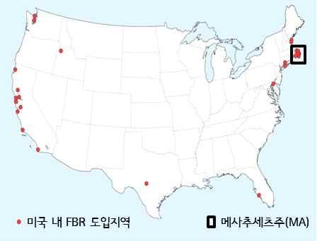 케이프코드는행정적으로반스테이블 (Barnstable) 카운티에해당하며 15 개의 타운들로이루어져있는데이중 5 개의타운들에서 FBR 을도입하였음 그림 4-5 메사추세츠주케이프코드위치및 FBR 도입지역 자료 : 연구진작성 지역별특성에따라 Formula Business 의입지를규제하는세부적인방법은지역별로상이하며, 전면입점금지, 조건부허가 (special