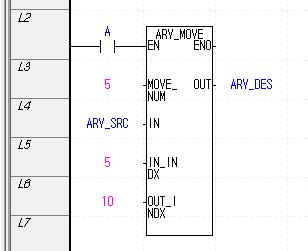 변수명변수타입어레이개수 ARY_SRC INT 10 ARY_DES WORD 15 연산결과아래와같이데이터가복사됩니다.