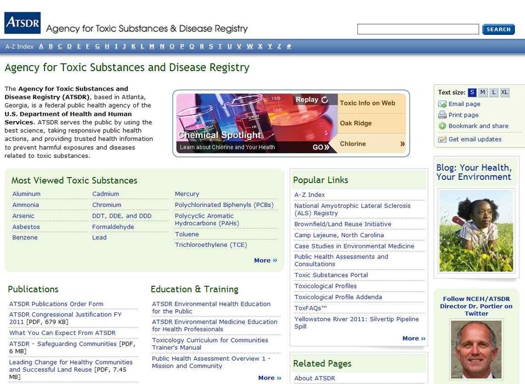 Agency for Toxic Substances and Disease Registry (ATSDR) - 인터넷사이트주소 http://www.