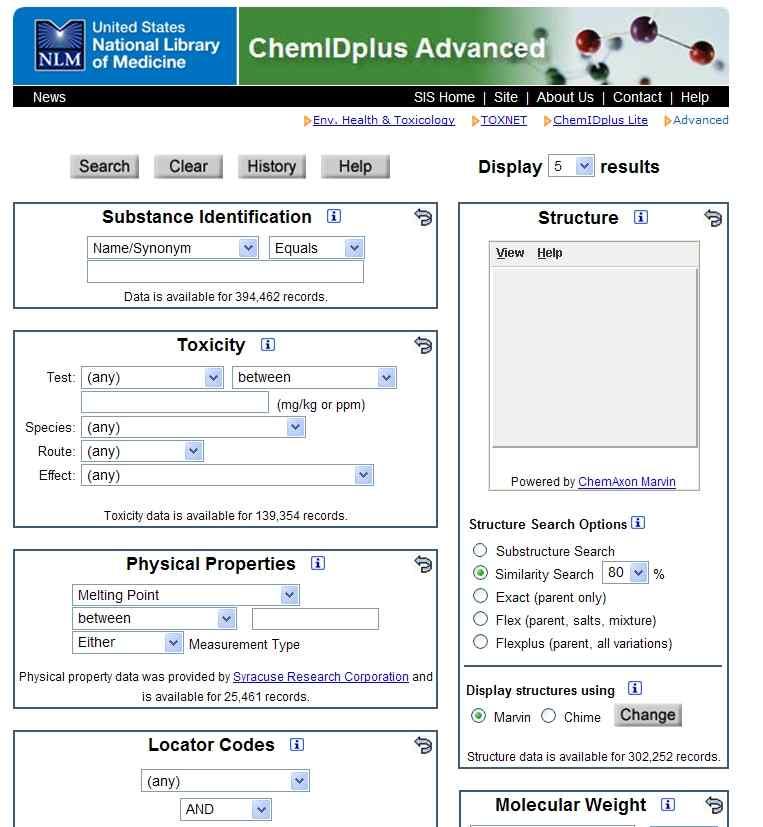 gov/ The National Library of Medicine (NLM), ChemIDplus Advanced - 인터넷사이트주소